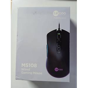 Lenovo Lecoo MS108 6400 DPI 7 Tu�lu Kablolu RGB LED Ayd�nlatmal� Siyah Gaming Mouse(OUTLET)