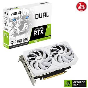 Asus Dual RTX 3060 White OC DUAL-RTX3060-O8G-WHITE 192 Bit GDDR6 8 GB Ekran Kart�