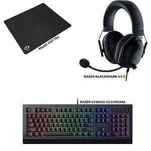 Razer Cynosa v2 Chroma + Razer Blackshark X + Trust GXT 754 Bundle