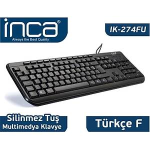 Inca IK-274FU f-usb Multimedya Black Laser Pr�nt Klavye