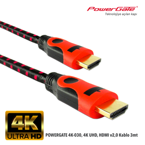 Powergate 4K-030 4K UHD HDMI V2.0 3M Kablo