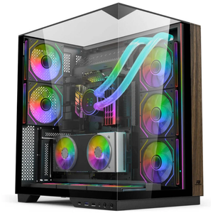 PowerBoost ECLIPSE 8*ARGB Fan Triple Temperli Cam Type-C Mid-T Ah�ap Sea View ATX Gaming Siyah Kasa