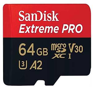 SanDisk Extreme Pro SDSQXCU-064G-GN6MA Class 10 UHS-I U3 A2 V30 64 GB Micro SD Kart