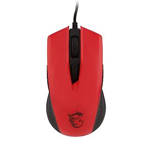 Msi GG Clutch GM40 Red Gaming Mouse 5.000 DPI Pixart PMW3310 Optik Sensor Omron Switch K�rm�z� Led Orgu Kablo Alt�n Kaplama USB Ba�lant� Oyuncu Faresi