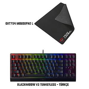 Razer BlackWidow V3 Tenkeyless - T�rk�e + Trust GXT754 Mouspad L Bundle