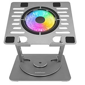 Addison AD-RC35 360 Derece D�nebilen Fanl� RGB I��kl� Metal Laptop Stand�