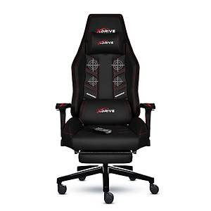 XDrive F�rt�na Profesyonel Oyuncu Koltu�u Siyah Ayak Uzatmal� Masajl�