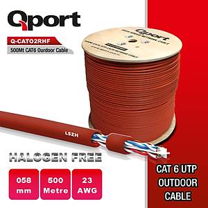 Qport Q-Cato2rhf 500 M Cat6 Outdoor Lszh 23Awg 0.58Mm Kablo