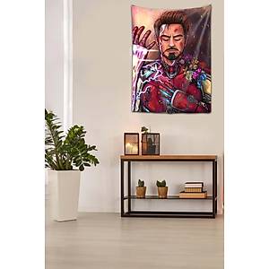 Robert Downey �ron Man Y�kanabilir Leke Tutmaz Kuma� Duvar �rt�s� Duvar Hal�s� Tapestry