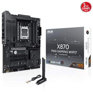 Asus X870 Max Gaming WIFI7 AMD AM5 4xDDR5 ATX Anakart