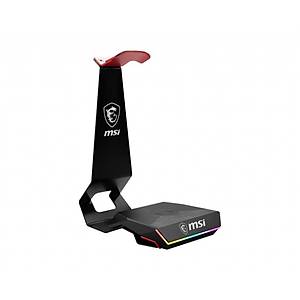 Msi GG HS01 Headset Stand + Wireless RGB Charger Metal Kulakl�k Tutucu ve Kablosuz Sarj Aleti 15W H�zl� Sarj RGB G�sterge Kaymaz Taban QI Sertifikal�