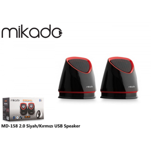 Mikado MD-158 6W 1+1 Masa�st� USB Hoparl�r Siyah-K�rm�z�