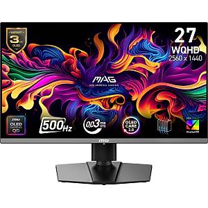 Msi Mag 272QP QD-OLED X50 27 in� 2560x1440 WQHD 500Hz 0.03 ms HDMI DP Type-C True Black 500 FreeSync Premium Pro Gaming Monit�r
