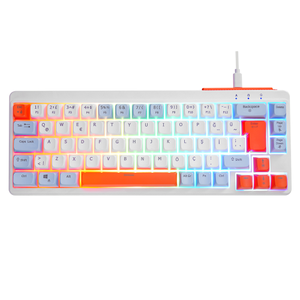 Acer eMachines EAK810 Beyaz USB Kablolu Rainbow Backlight Membran Renkli Tu�lar T�rk�e Q 68 Tu�lu Gaming Klavye