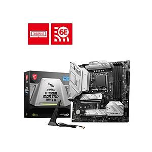 MSI MB MAG B760M Mortar Wifi II Soket 1700 DDR5 7800(OC) PCI-E Gen 5 3X M.2 USB3.2 HDMI DP  1x 2.5G LAN  ATX Anakart