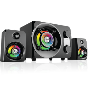 Rampage RMS-G8 2+1 25W Bluetooth+USB-SD-FM Rainbow Siyah Led I��kl� Gaming Speaker