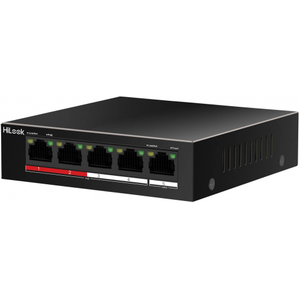 HiLook NS-0105P-35(B) 5 Port Megabit 4 Port PoE 35W +1 Port Megabit Uplink Long Range 250Metre Y�netilemez Masa�st� Switch