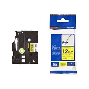 Brother TZE-FX631 12 mm Sar� �zeri Siyah Esnek Laminasyonlu Etiket