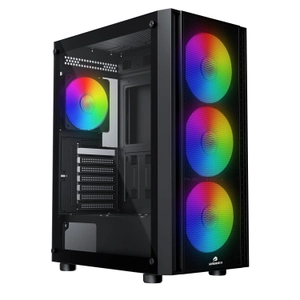 GameBooster CASTLE A651B 600W APFC USB 3.0 Mesh 4*Rainbow Fanl� Mid-T ATX Gaming Siyah Kasa