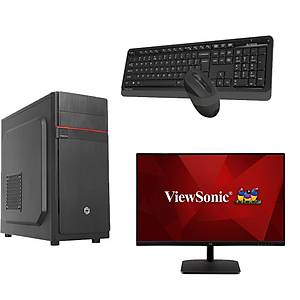 Elementary Masa�st� Ofis Bilgisayar� + 23.8 ViewSonic + A4Tech Klavye Mouse Set