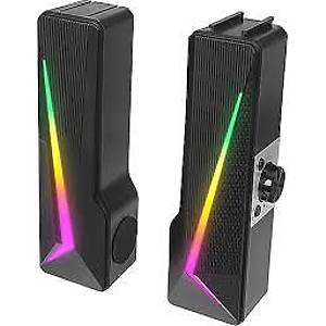 Mikado MD-S157 2.0 5Wx2CH RGB Ledli Oyuncu Siyah USB Sound Bar Speaker Hoparl�r