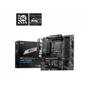 Ms� Pro B760M-A W�f� DDR4 5333MHz(OC) DDR4 Soket 1700 M.2 HDMI DP mATX Anakart