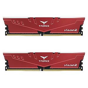 Team T-Force Vulcan Z Red 16GB (2x8GB) 3600MHz CL18 DDR4 Gaming Ram (TLZRD416G3600HC18JDC01)