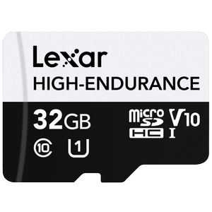 Lexar 32GB LMSHGED032G-BCNNG MicroSD High-Endurance MICROSDHC/MICROSDHC UHS-I Cards Up To 100MB/S Read 30MB/S Write C10 A1 V10 U1