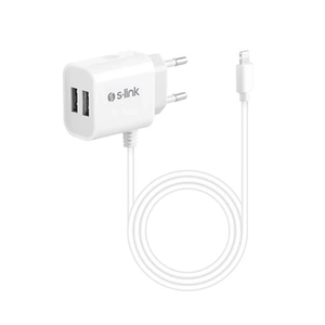 S-link IP-250 5V 2.1A 2 Usb iPhone Lightning Kablolu Ev �arj Cihaz�