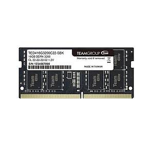 Team Elite 16GB (1x16GB) 3200MHz CL22 DDR4 Notebook SODIMM Ram  (TED416G3200C22-S01)