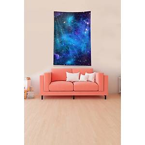 Lacivert Galaksi Desenli Leke Tutmaz Kadife Kuma� Duvar �rt�s� Duvar Hal�s� Tapestry
