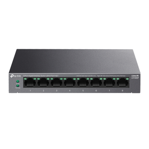 TP-LINK LS108GP Green Tech 8 Port GigaBit PoE 62W Y�netilemez Metal Kasal� Switch