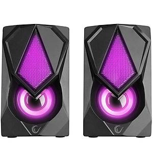 Rampage RMS-G19 2.0 5 Watt LED I��kl� Siyah Multimedia Hoparl�r