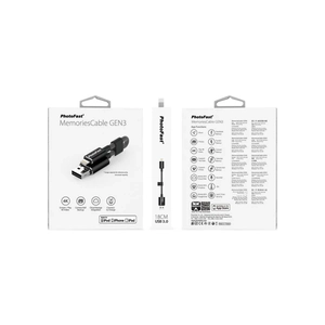 PhotoFast MemoriesCable GEN3 32GB USB 3.0 �arj Kablolu Siyah Flash Bellek