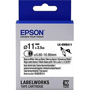 Epson LK-4WBA5 Is�yla Daralan Siyah �zeri Beyaz 5MM 2,5Metre Etiket