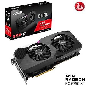 Asus Dual-RX6750XT-O12G 12GB GDDR6 HDMI DP 192Bit Ekran Kart�