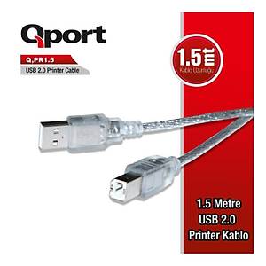 Qport Q-PR1.5 1.5M USB 2.0  Yaz�c� Kablosu