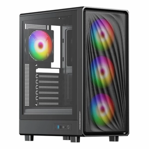 PowerBoost PB-A5065B-650w 80+ Bronze 4*ARGB Fan Mesh USB 3.0 Mid-T ATX Gaming Siyah Kasa