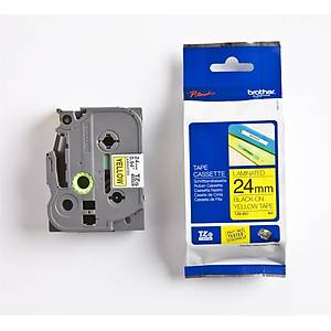 Brother TZE-651 24 mm Sar� �zeri Siyah Laminasyonlu Etiket