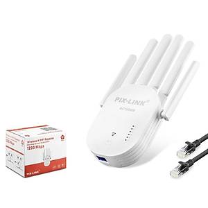 Pix-Link Wr60T Beyaz 1200Mbps Wifi G��lendirici