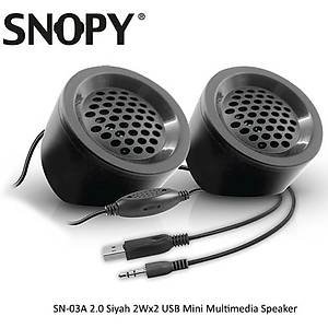 Snopy SN-03A 2.0 Siyah 2Wx2 USB Mini Speaker Ses Sistemi