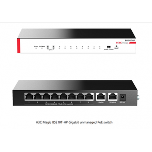 H3C Magic BS210T-HP 10 Port GigaBit 8 Port PoE 110W +2 Port GigaBit Uplink Metal Kasa Y�netilemez Masa�st� Switch
