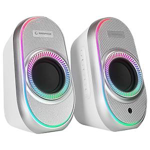 Rampage RMS-X3 2.0 6W Bluetooth �zellikli Beyaz Multimedia RGB I��kl� Gaming USB Speaker