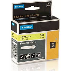 Dymo RhinoPRO Esnek Naylon 12mmx3,5m Sar�-Siyah