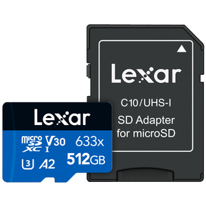 Lexar 512GB LSDMI512BB633A MicroSD Haf�za Kart� ve Adapt�r