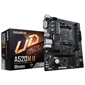 Gigabyte A520M H AMD A520 Soket AM4 DDR4 5100(OC)MHz mATX Gaming (Oyuncu) Anakart