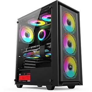 PowerBoost PB-P802AB 650w 80+ Bronze USB 3.0, ATX Mesh RGB fan Siyah Kasa