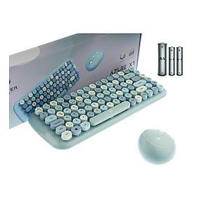 Hunter Azure XT Retro Kablosuz Klavye Mouse Set