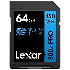 Lexar Blue Series 800x Pro LSD0800064G Class 10 UHS-I U3 V30 64 GB Haf�za Kart�