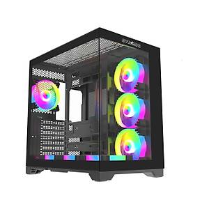 Strong Syrax 7x Fan 600w Rgb LED Atx Akvaryum Siyah Gaming Bilgisayar Kasas�